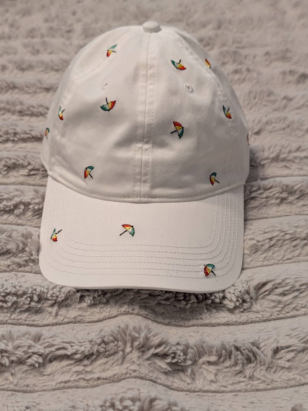 Puma White Baseball Cap with Colorful Umbrella Embroidery Sz: OS NWT